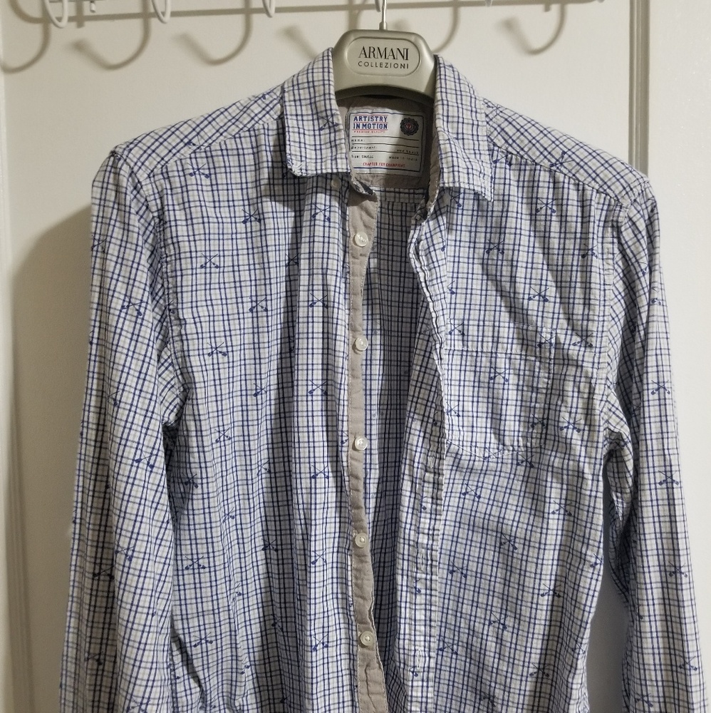 Artistry in Motion Oar Button Down Mens Small